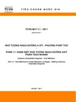 TIÊU CHUẨN NHŨ TƯƠNG NHỰA ĐƯỜNG AXIT TCVN 8817112011 NHẬN BIẾT NHŨ TƯƠNG NHỰA ĐƯỜNG PHÂN TÁCH NHANH