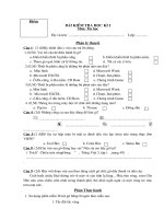 Kiểm tra Tin cuối học kỳ 1- lớp 4