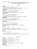 Phân loại các câu hỏi trong đề thi tốt nghiệp 12 từ 2002-2011