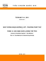TIÊU CHUẨN NHŨ TƯƠNG NHỰA ĐƯỜNG AXIT TCVN 8817142011 XÁC ĐỊNH KHỐI LƯỢNG THỂ THÍCH