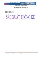 TIỂU LUẬN XÁC SUẤT THỐNG KÊ, Các khái niệm cơ bản của xát suất, ĐẠI HỌC CÔNG NGHIỆP TP HCM