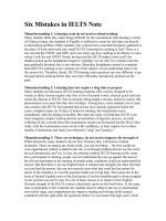 Six mistakes in IELTS note