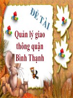 BÁO CÁO QUẢN LÝ HỆ THỐNG GIAO THÔNG HUYỆN BÌNH THẠNH