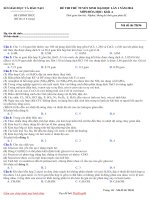 đề thi thử đại học môn hoá học