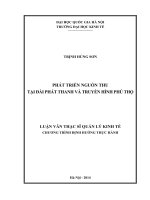 Phát triển nguồn thu tại Đài phát thanh truyền hình Phú thọ