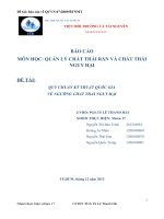 TIỂU LUẬN MÔN HỌC QUẢN LÝ CHẤT THẢI RẮN VÀ CHẤT THẢI NGUY HẠI QUY CHUẨN KỸ THUẬT QUỐC GIA VỀ NGƯỠNG CHẤT THẢI NGUY HẠI