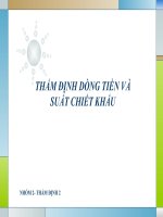 Thảo luận môn thẩm định dự án đầu tư: Thẩm định dòng tiền và tỷ suất chiết khấu