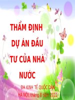 THảo luận môn thẩm định dự án đầu tư: Thẩm định dự án đâù tư của nhà nước
