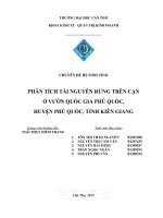 PHÂN TÍCH TÀI NGUYÊN RỪNG TRÊN CẠN Ở VƯỜN QUỐC GIA PHÚ QUỐC, HUYỆN PHÚ QUỐC, TỈNH KIÊN GIANG