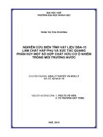 Nghiên cứu biến tính vật liệu SBA-15 làm chất hấp phụ và xúc tác quang phân hủy một số hợp chất hữu cơ ô nhiễm trong môi trường nước