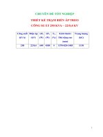 CHUYÊN ĐỀ TỐT NGHIỆP THIẾT KẾ TRẠM BIẾN ÁP TREO CÔNG SUẤT 250 KVA – 22/0,4 KV