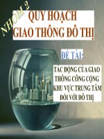 BÁO CÁO VỀ QUY HOẠCH GIAO THÔNG ĐÔ THỊ KHU VỰC THÀNH PHỐ HỒ CHÍ MINH