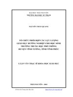 Tổ chức phối hợp các lực lượng giáo dục hướng nghiệp cho học sinh trường trung học phổ thông huyện Vĩnh Tường, tỉnh Vĩnh Phúc