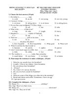 Đề Học sinh giỏi Anh 6 (10-11)