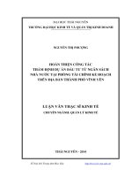 Hoàn thiện công tác thẩm định dự án đầu tư từ ngân sách nhà nước tại phòng Tài chính Kế hoạch trên địa bàn thành phố Vĩnh Yên