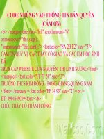 CODE LỜI CHÀO Ở CUỐI TRANG