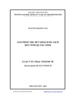Giải pháp thu hút khách du lịch đến tỉnh Quảng Ninh