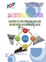 BÁO CÁO ĐÁNH GIÁ ẢNH HƯỞNG CỦA CHỢ TỚI MÔI  TRƯỜNG QUẬN BÌNH THẠNH