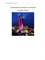 BÁO CÁO VỀ THỊ TRƯỜNG BẤT ĐỘNG SẢN THÀNH PHỐ HỒ CHÍ MINH NHÓM I