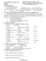 ĐỀ THI ANH 6 HỌC KI II CÓ MA TRẬN