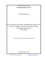 Quản lý đội ngũ giáo viên chủ nhiệm lớp ở Trung tâm Giáo dục Thường xuyên Phúc Yên tỉnh Vĩnh Phúc