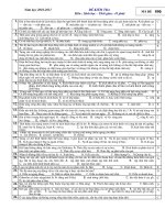 đề thi HKII môn Sinh học 11