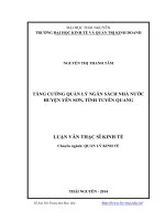 Tăng cường quản lý ngân sách nhà nước huyện Yên Sơn, tỉnh Tuyên Quang