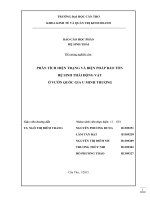 PHÂN TÍCH HIỆN TRẠNG VÀ BIỆN PHÁP BẢO TỒN  HỆ SINH THÁI ĐỘNG VẬT  Ở VƯỜN QUỐC GIA U MINH THƯỢNG