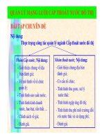 QUẢN LÝ MẠNG LƯỚI CẤP THOÁT NƯỚC ĐÔ THỊ