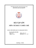 Bài tập lớn mã hóa và điều chế mã và điều chế trong máy phát vi ba số RMD 1504 (biến đổi mã trong máy phát RMD 1504, điều chế QPSK)