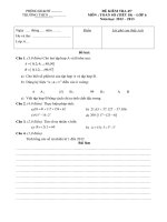 Tron bộ đề Kiểm tra Toán 6 cả năm.