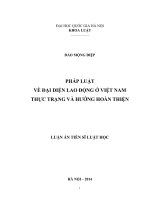 Pháp luật về đại diện lao động ở việt nam – thực trạng và hướng hoàn thiện