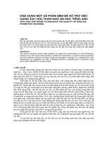 ỨNG DỤNG MỘT SỐ PHẦN MỀM ĐỂ HỖ TRỢ VIỆC GIẢNG DẠY HỌC PHẦN NGỮ ÂM HỌC TIẾNG ANH