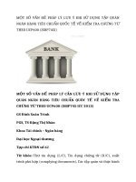 tạp chí kinh tế đối ngoại đề tài  MỘT SỐ VẤN ĐỀ PHÁP LÝ LƯU Ý KHI SỬ DỤNG TẬP QUÁN NGÂN HÀNG TIÊU CHUẨN QUỐC TẾ VỀ KIỂM TRA CHỨNG TỪ THEO UCP600 (ISBP745I)