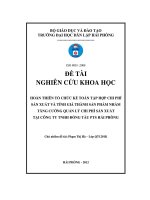 Đề tài hoàn thiên tổ chức kế toán tập hợp chi phí sản xuất và tính giá thành sản phẩm nhằm tăng cường quản lý chi phí sản xuất tại công ty TNHH đóng tàu PTS hải phòng