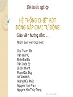 Đồ án tốt nghiệp HỆ THỐNG CHIẾT RÓT ĐÓNG NẮP CHAI TỰ ĐỘNG