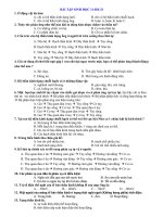 bài tập trắc nghiệm sinh học lớp 11 học kỳ 2