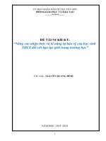 ĐỀ TÀI NCKHKT: Nâng cao nhận thức và kĩ năng tự bảo vệ của học sinh THCS đối với bạo lực giới trong trường học