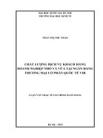 Chất lượng dịch vụ khách hàng doanh nghiệp nhỏ và vừa tại ngân hàng thương mại cổ phần quốc tế VIB