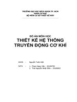 ĐỒ ÁN MÔN HỌC THIẾT KẾ HỆ THỐNGTRUYỀN ĐỘNG CƠ KHÍ
