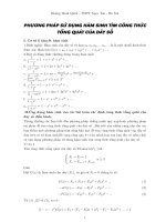 Chuyên đề hàm sinh tìm CTTQ của dãy số.