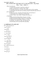 Ôn thi HKII 2010-2011 Toán 11 Tây Ninh