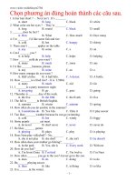 trắc nghiệm tiếng anh lớp 10 học kỳ II