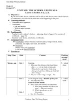 Unit 6: The School Festivals (P. 1)