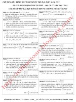 Tổng hợp các bài toán khảo sát hàm số trong các kỳ thi đại học chính thức, thi thử, dự bị từ năm 2005 đến 2013