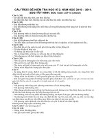 Ôn thi HKII 2010-2011 Toán 10 Tây Ninh