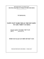 tóm tắt luận án Ngôn ngữ nghệ thuật Truyện Kiều từ góc nhìn văn hóa (tiếng Việt)