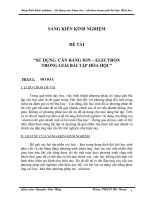 SỬ DỤNG CÂN BẰNG ION – ELECTRON TRONG GIẢI BÀI TẬP HÓA HỌC