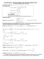 CHUYÊN ĐỀ PHƯƠNG TRÌNH VÀ BẤT PHƯƠNG TRÌNH VÔ TỶ