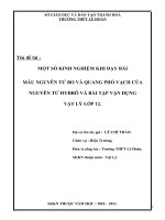 MỘT SỐ KINH NGHIỆM KHI DẠY BÀIMẪU NGUYÊN TỬ BO VÀ QUANG PHỔ VẠCH CỦA NGUYÊN TỬ HYĐRÔ VÀ BÀI TẬP VẬN DỤNGVẬT LÝ LỚP 12